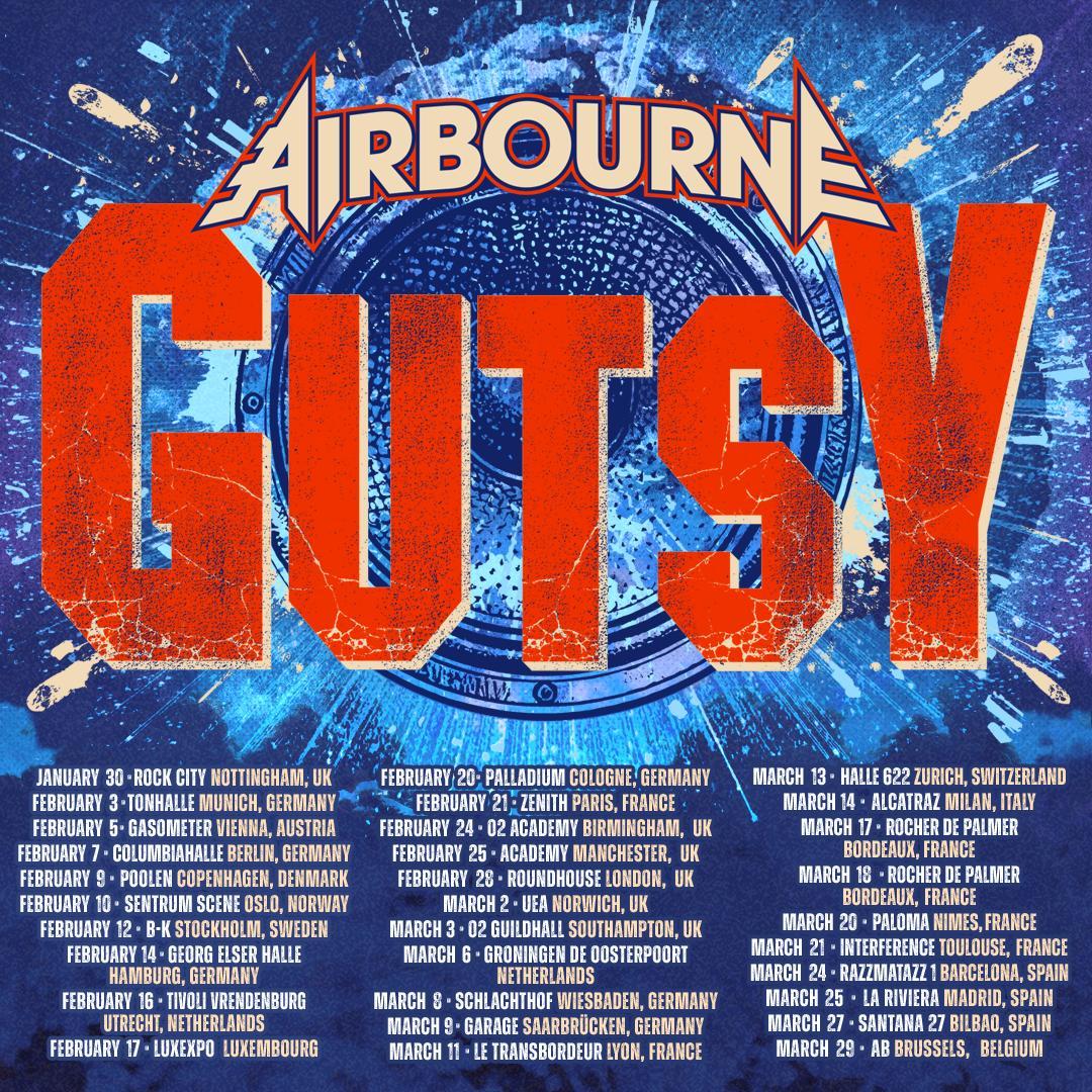 Airbourne gusty europe tour 2026