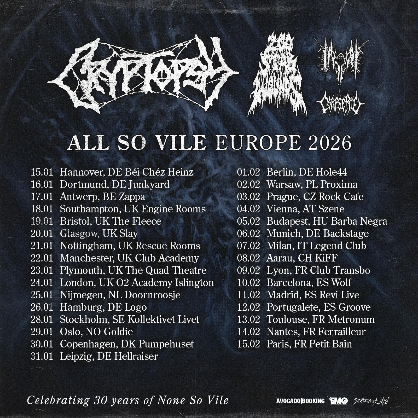 All so vile europe 2026 dates