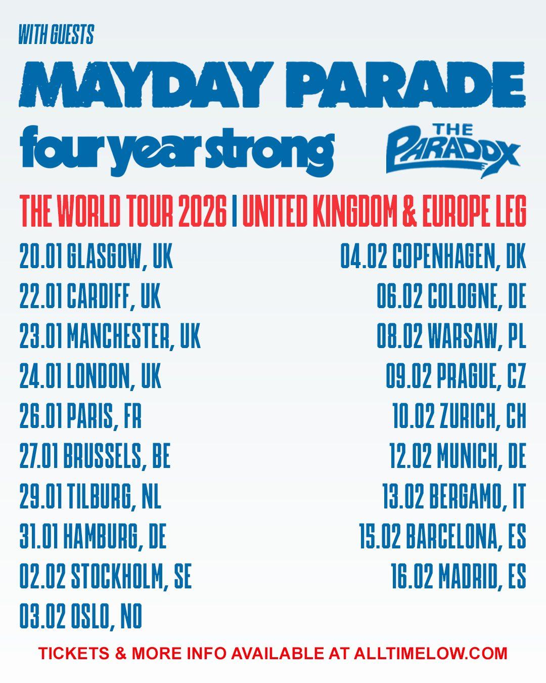 All time low tour 2026