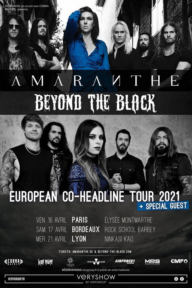 Amaranthe beyond the black paris bordeaux lyon 2021