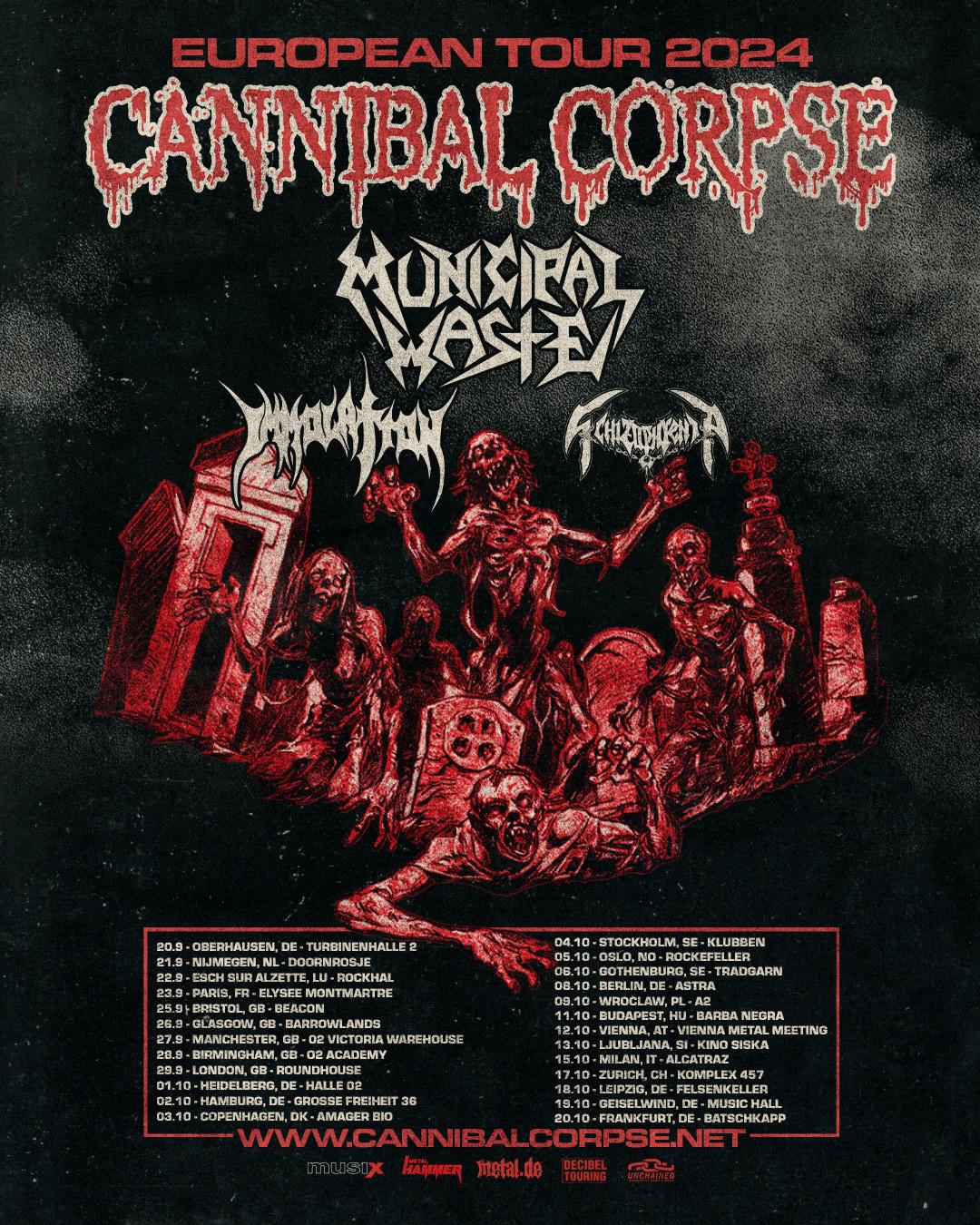 Cannibal corpse eu tour 2024