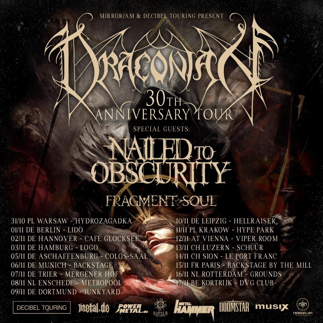 Draconian 30th anniversary tour 2024