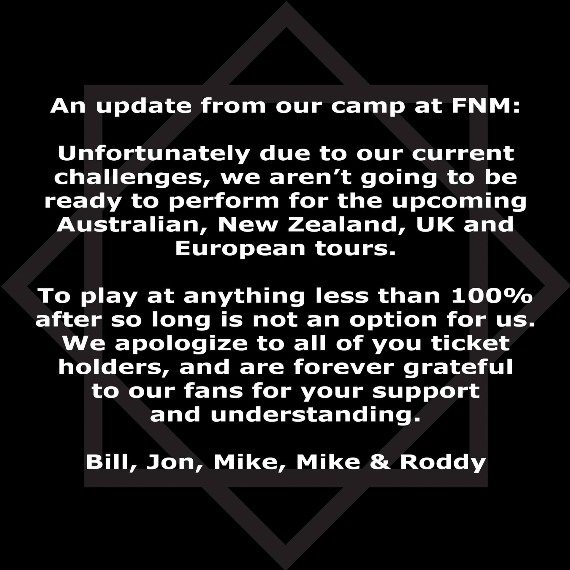 Fnm tour cancelled 1