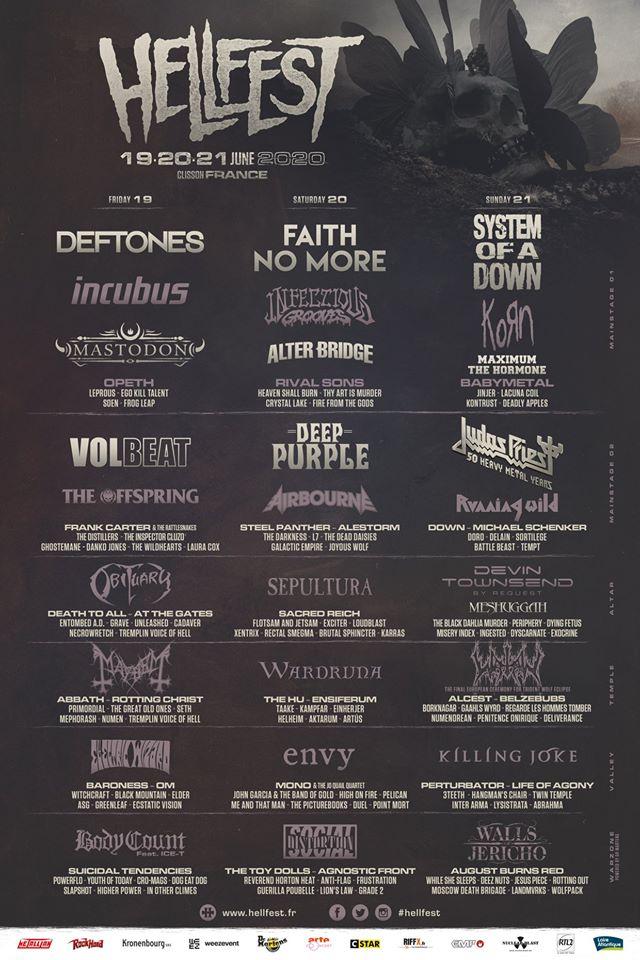 Hellfest 2020 full line up