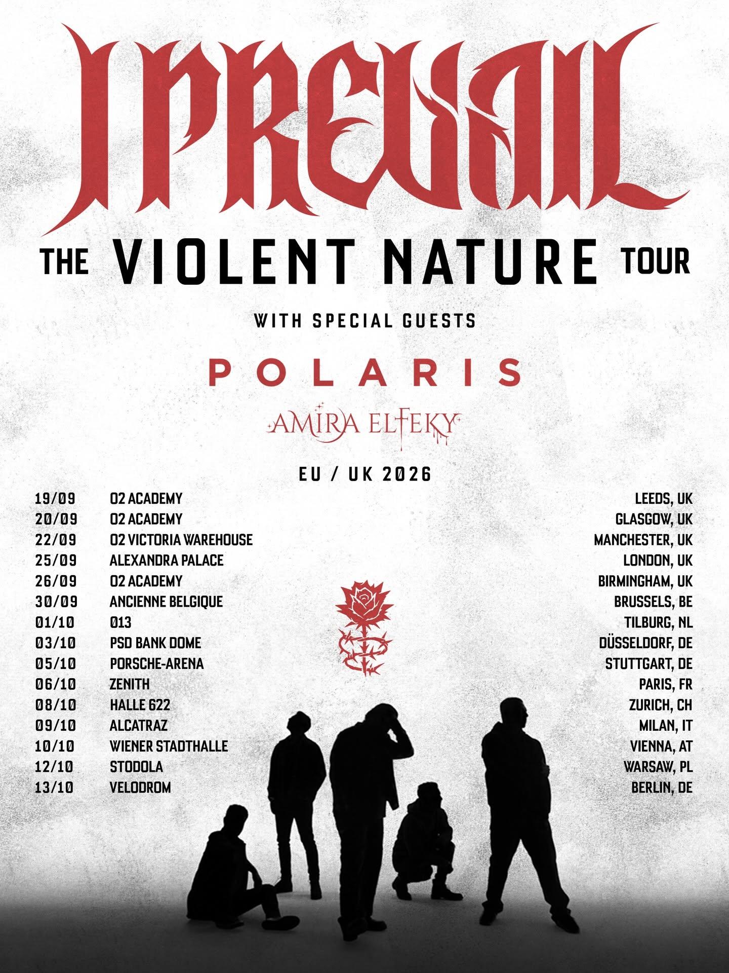 I prevail the violent nature tour 2026