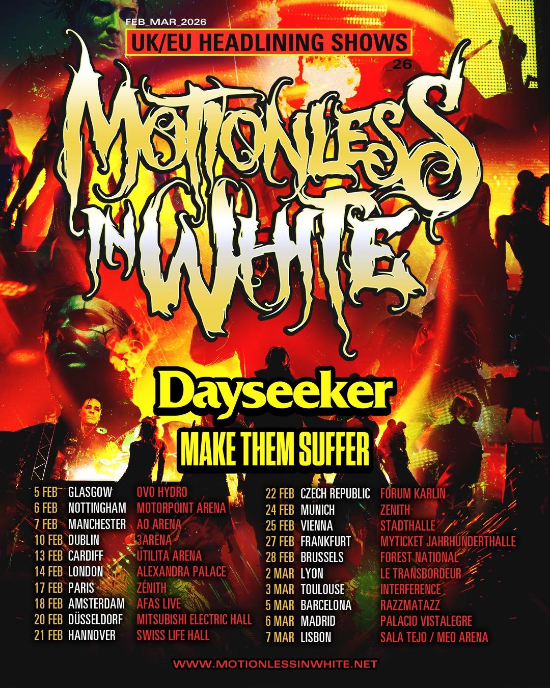 Motionless in white uk eu headlining shows 2026