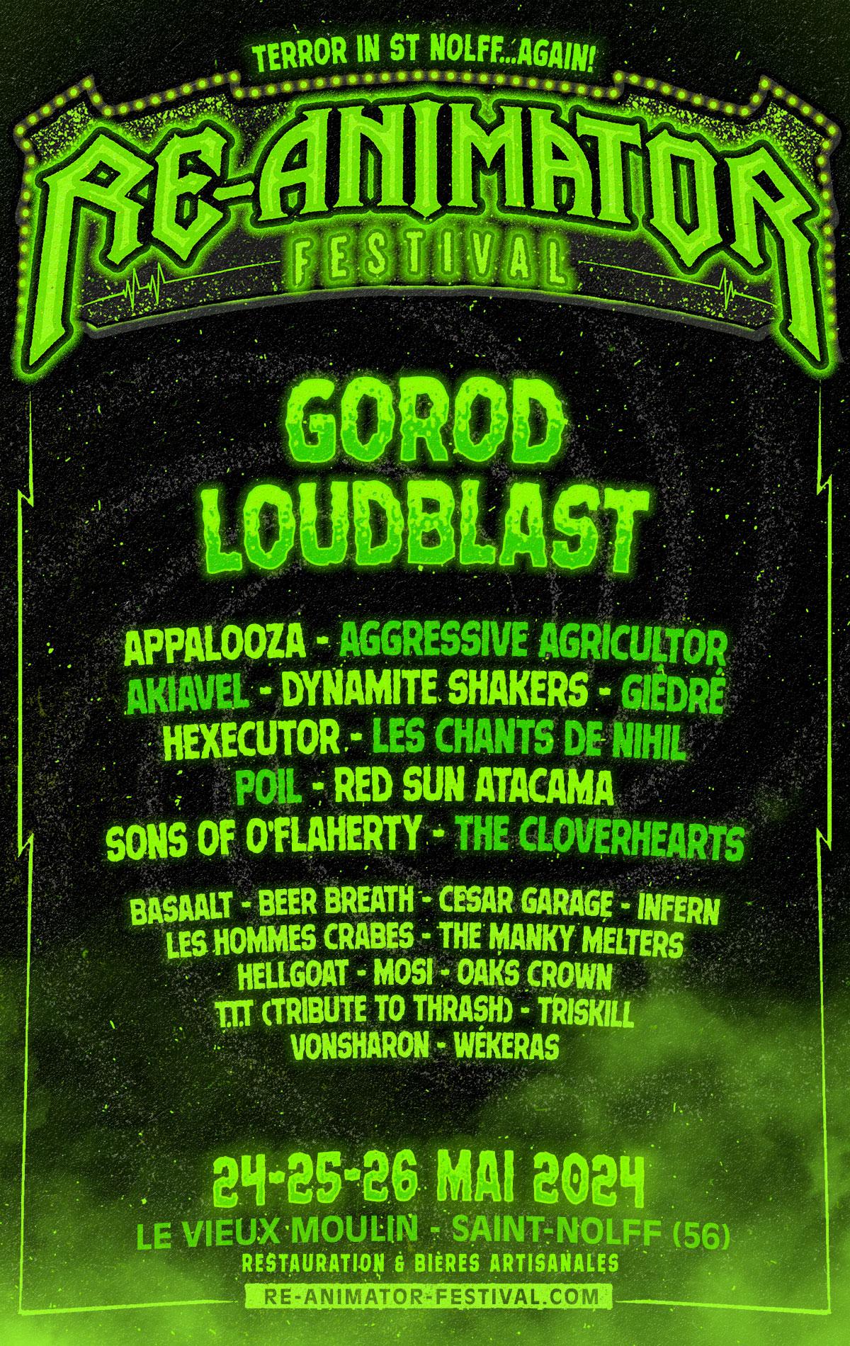 Re animator full line up